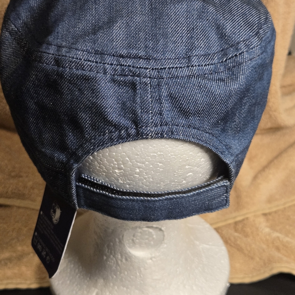 Denim Cap with Embroidered Text - Picture 7 of 14